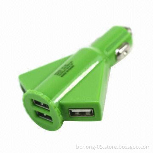 Plane design USB car charger with four connectors, MOQ is 500pcs per each color